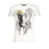 Cavalli Class White Cotton T-Shirt -   -  Cavalli Class.